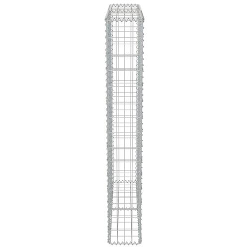 Gabionvæg med dæksler 100 x 20 x 150 cm galvaniseret stål