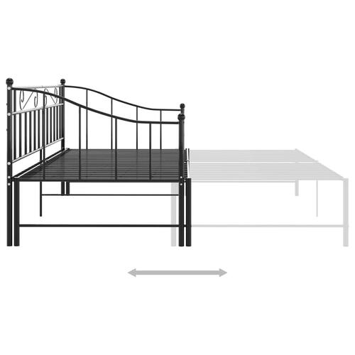 Sengestel til udtræksseng 90x200 cm metal sort