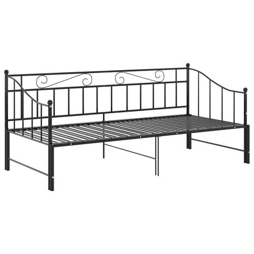 Sengestel til udtræksseng 90x200 cm metal sort