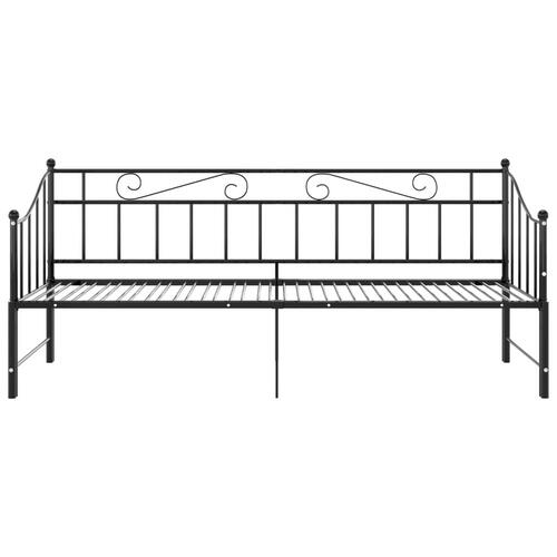 Sengestel til udtræksseng 90x200 cm metal sort
