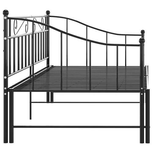 Sengestel til udtræksseng 90x200 cm metal sort