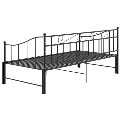 Sengestel til udtræksseng 90x200 cm metal sort
