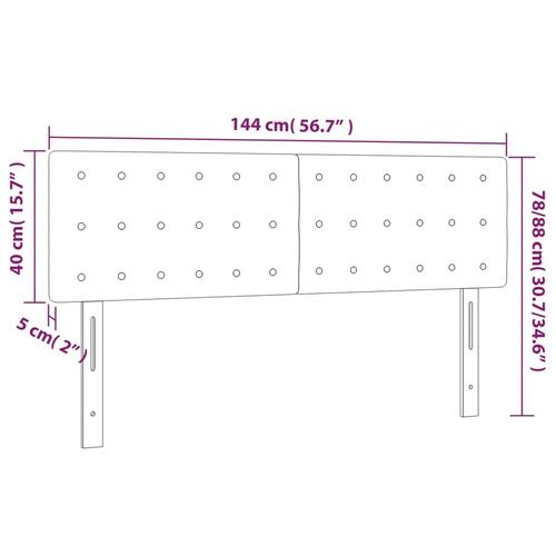 Sengegavl med LED-lys 144x5x78/88 cm stof gråbrun