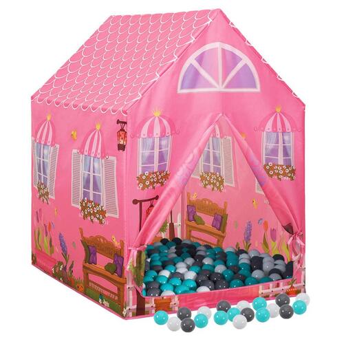 Legetelt til børn 69x94x104 cm med 250 bolde pink