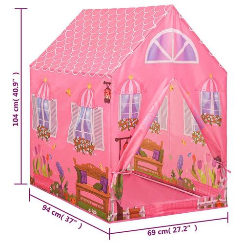 Legetelt til børn 69x94x104 cm med 250 bolde pink
