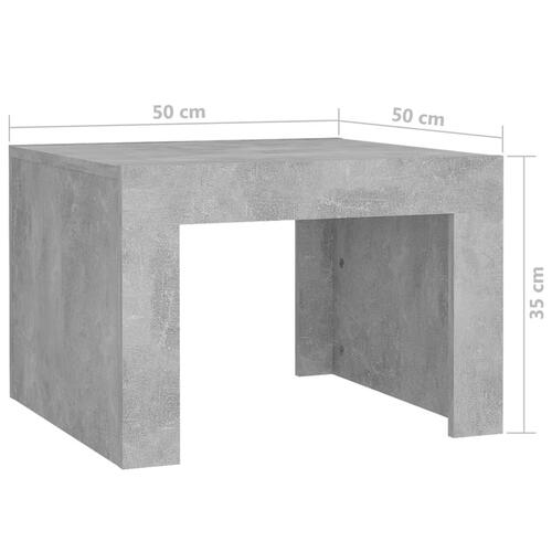 Sofabord 50x50x35 cm konstrueret træ betongrå