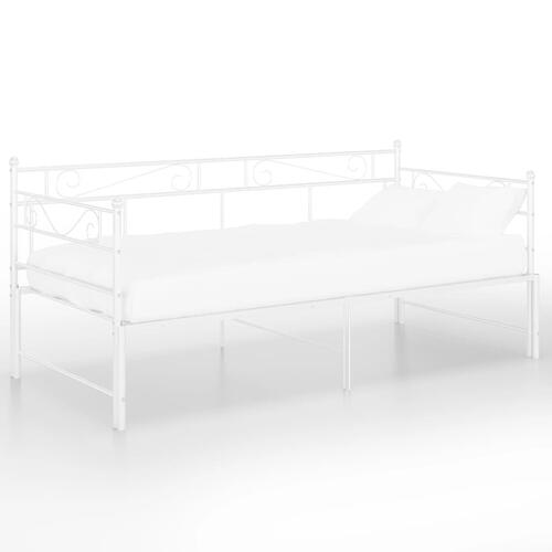 Sengestel til udtræksseng 90x200 cm metal hvid