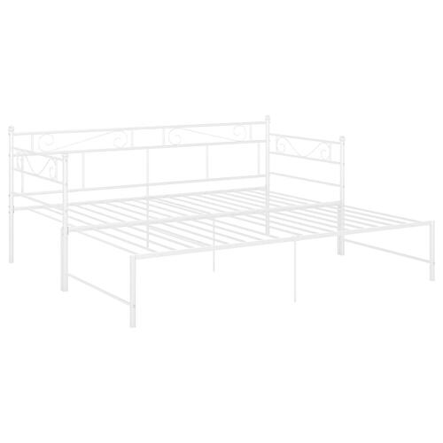 Sengestel til udtræksseng 90x200 cm metal hvid