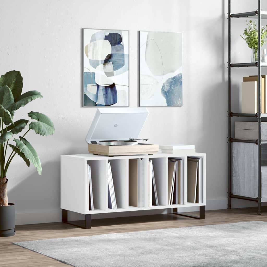 Vinylskab 100x38x48 cm konstrueret træ hvid
