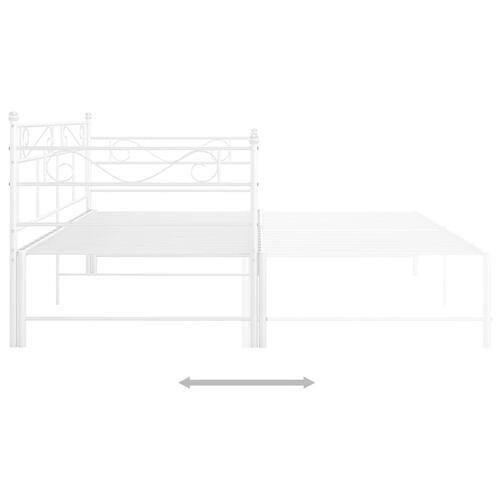 Sengestel til udtræksseng 90x200 cm metal hvid