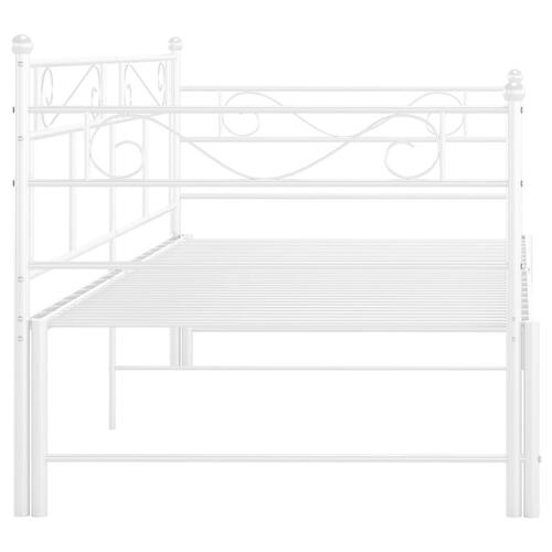Sengestel til udtræksseng 90x200 cm metal hvid