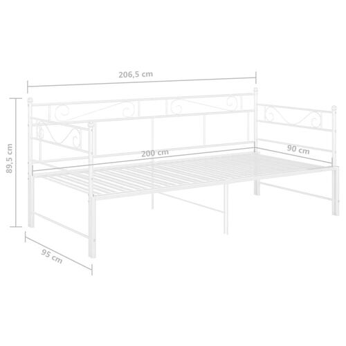 Sengestel til udtræksseng 90x200 cm metal hvid