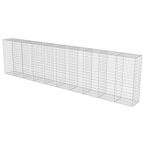 Gabionvæg med dæksler galvaniseret stål 600 x 50 x 150 cm