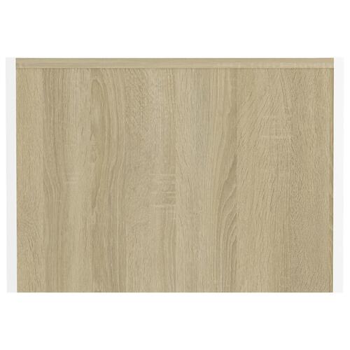 Sofabord 50x50x35 cm spånplade hvid og sonoma-eg