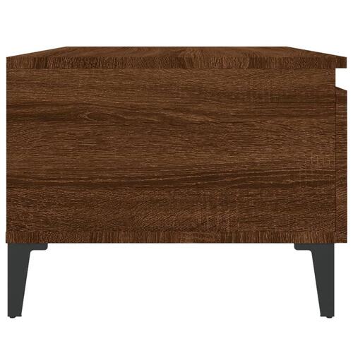 Sidebord 50x46x35 cm konstrueret træ brun egetræsfarve