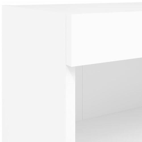 Væghængt tv-bord med LED-lys 60x30x40 cm hvid