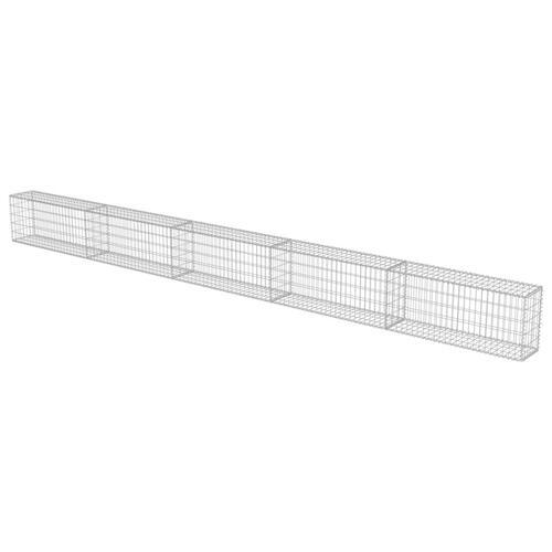 Gabionvæg med dæksler galvaniseret stål 600 x 30 x 50 cm
