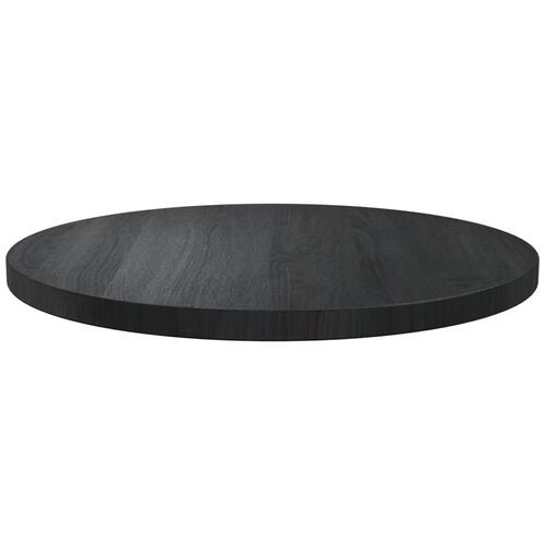Bordplade sort Ø50x2,5 cm massivt fyrretræ