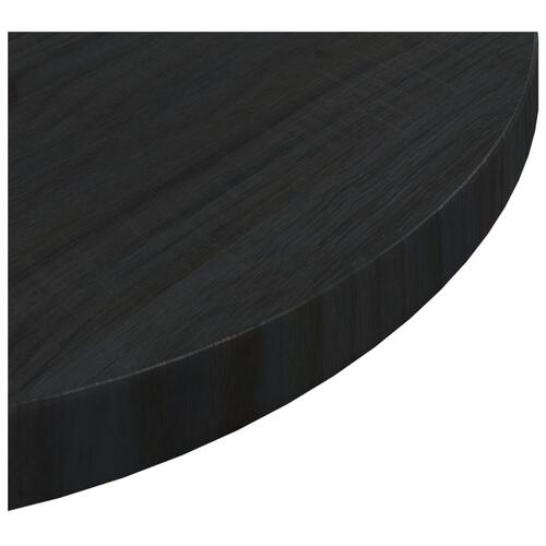 Bordplade sort Ø50x2,5 cm massivt fyrretræ