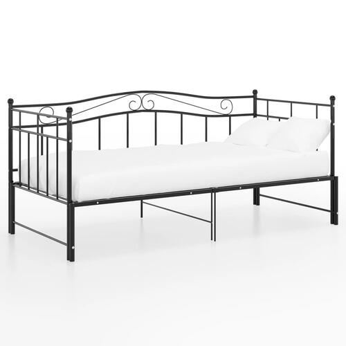 Sengestel til udtræksseng 90x200 cm metal sort