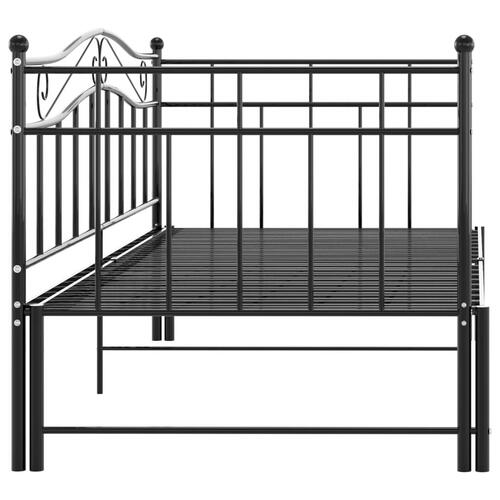 Sengestel til udtræksseng 90x200 cm metal sort