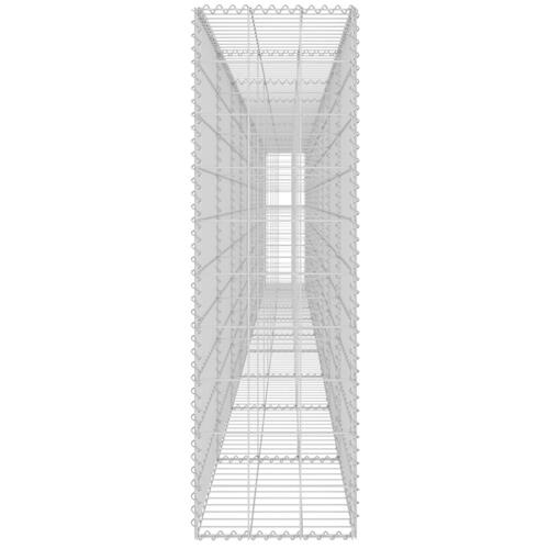 Gabionvæg med dæksler galvaniseret stål 600 x 30 x 100 cm