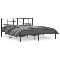Sengeramme med sengegavl 180x200 cm metal sort