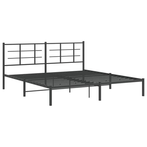 Sengeramme med sengegavl 180x200 cm metal sort
