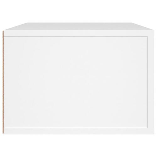 Væghængt tv-bord 80x36x25 cm konstrueret træ hvid