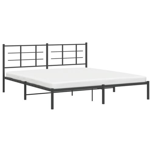 Sengeramme med sengegavl 180x200 cm metal sort