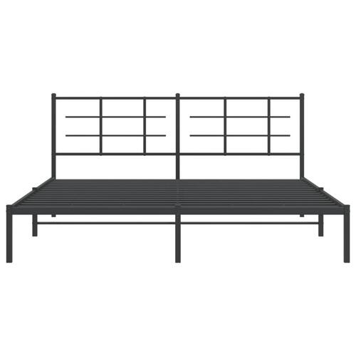 Sengeramme med sengegavl 180x200 cm metal sort