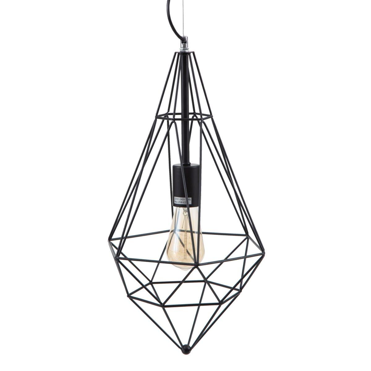 Loftslampe Sort Metal 26 x 26 x 46 cm