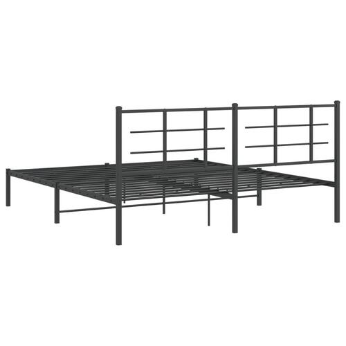 Sengeramme med sengegavl 180x200 cm metal sort