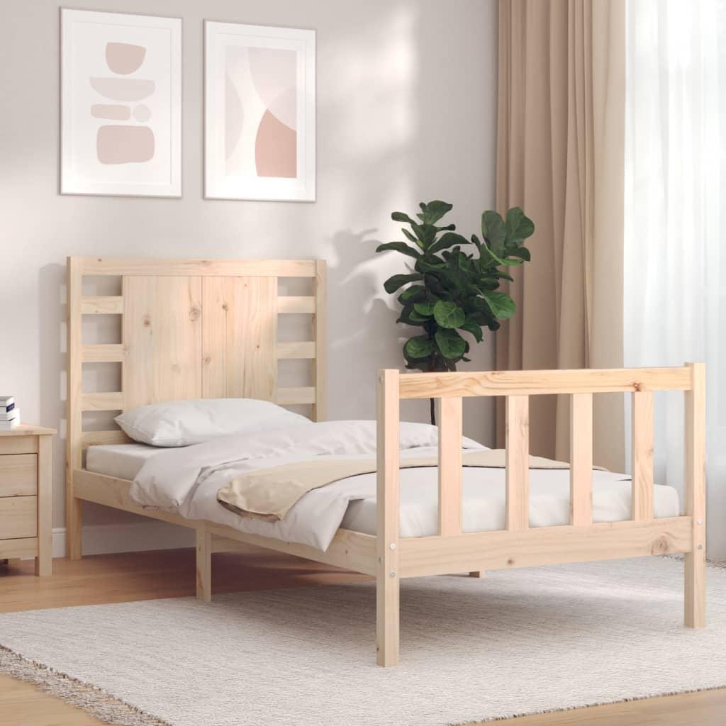 Sengeramme med sengegavl Small Single massivt træ