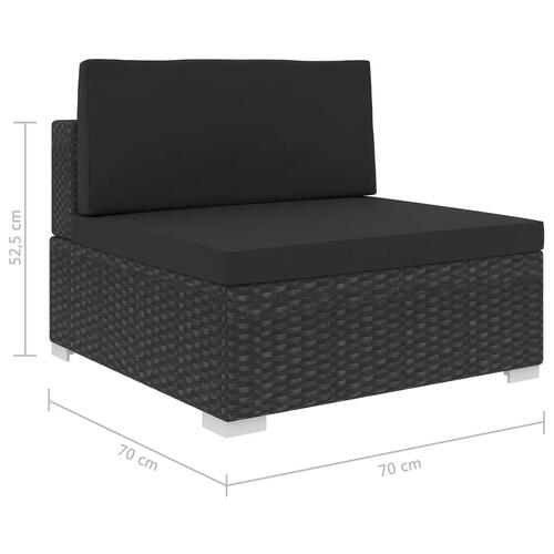 Loungesæt til haven 5 dele med hynder polyrattan sort