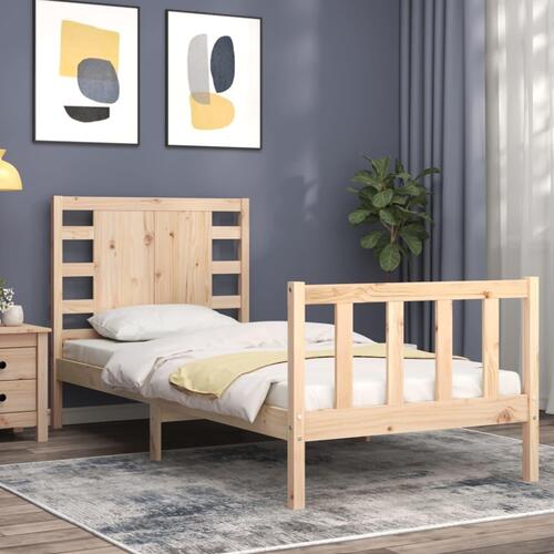 Sengeramme med sengegavl Small Single massivt træ