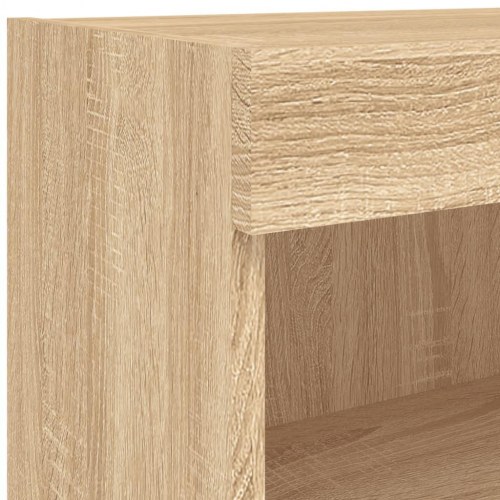 Væghængte tv-borde med LED-lys, 2 stk. - 60x30x40 cm, sonoma-eg