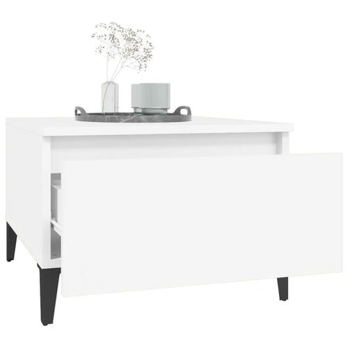 Sidebord 50x46x35 cm konstrueret træ hvid