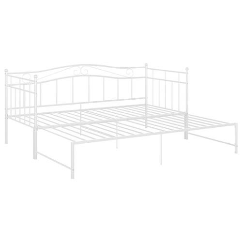 Sengestel til udtræksseng 90x200 cm metal hvid