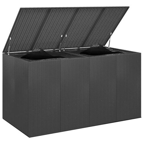 Hyndeboks 194x100x103 cm polyrattan sort
