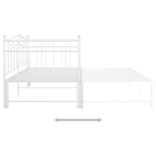 Sengestel til udtræksseng 90x200 cm metal hvid