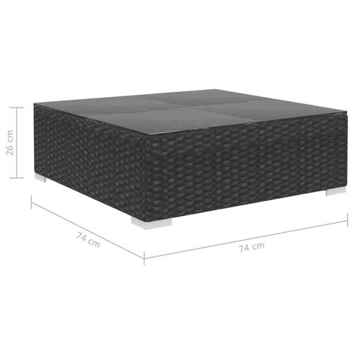 Loungesæt til haven 6 dele med hynder polyrattan sort