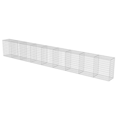 Gabionvæg med dæksler galvaniseret stål 900 x 50 x 100 cm