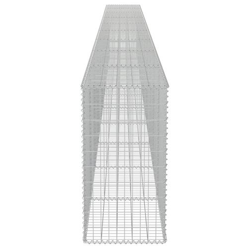 Gabionvæg med dæksler galvaniseret stål 900 x 50 x 100 cm