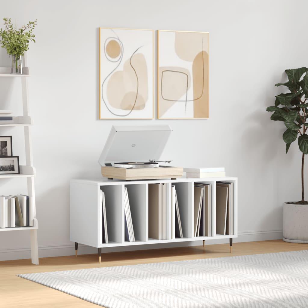Vinylskab 100x38x48 cm konstrueret træ hvid højglans
