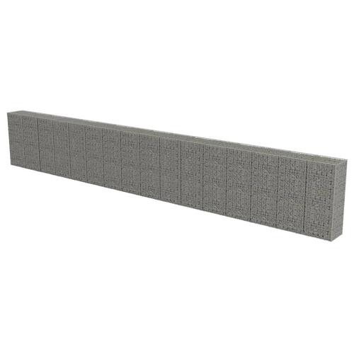 Gabionvæg med dæksler galvaniseret stål 900 x 50 x 150 cm