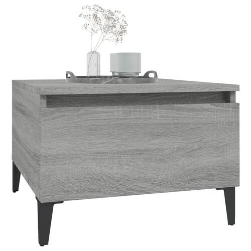 Sidebord 50x46x35 cm konstrueret træ grå sonoma-eg