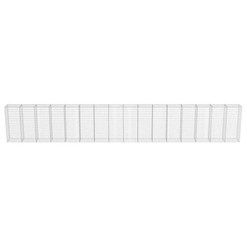 Gabionvæg med dæksler galvaniseret stål 900 x 50 x 150 cm