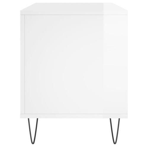 Vinylskab 100x38x48 cm konstrueret træ hvid højglans