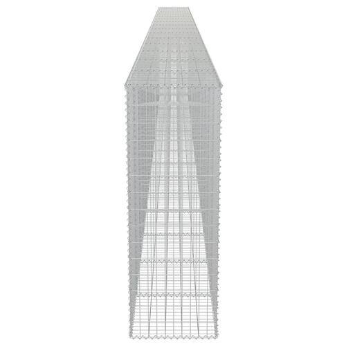 Gabionvæg med dæksler galvaniseret stål 900 x 50 x 150 cm